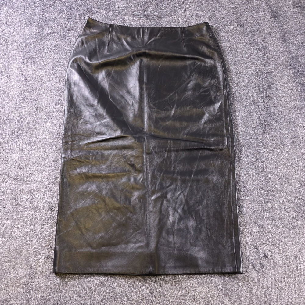 Ralph Lauren Purple Label Curran Nappa Leather Skirt Womens 8 Lambskin $2290